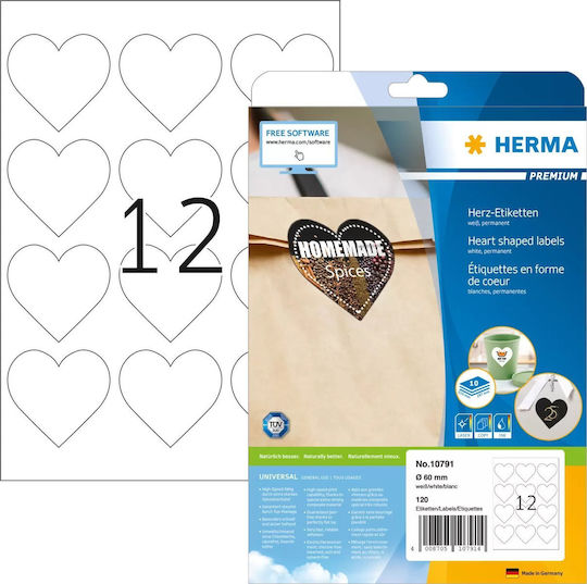 Herma Αυτοκόλλητες Ετικέτες Α4 Ορθογώνιες 60x60mm