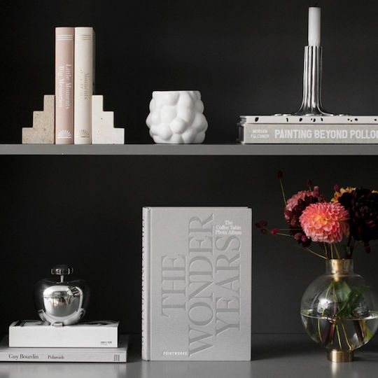 Printworks Bookends Stair Cube Calcium Travertine