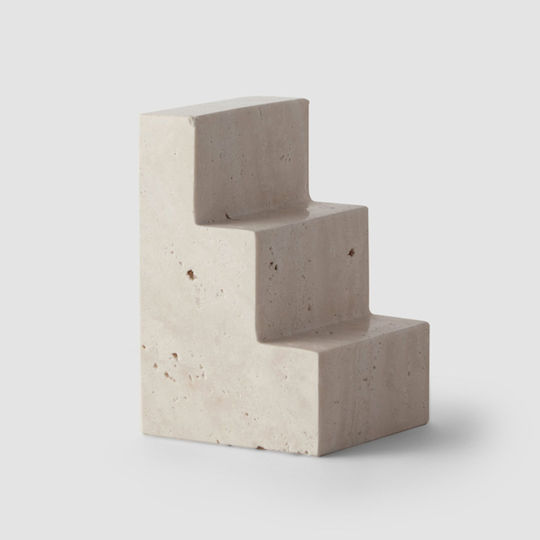 Printworks Bookends Stair Cube Calcium Travertine