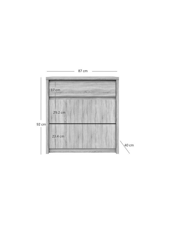 Sideboard Norton Wooden with Drawers Oak 87x40x91.5cm