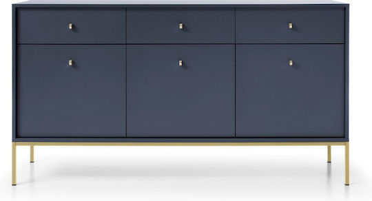 Bufet Mono cu Sertare Albastru + auriu 153.4x39x83.2cm