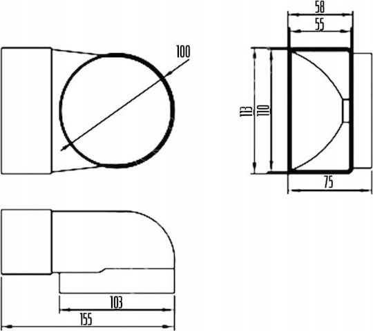 Σύνδεσμος Αγκώνα D Kłz 104/110x55 Noname 007-0223