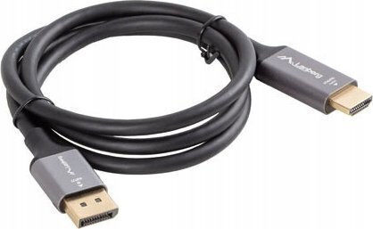 Lanberg DisplayPort M auf HDMI M Kabeladapter 1,8m 4K Schwarz-Silber