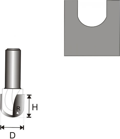 Dedra Cutter Bit Hartmetall zur Nutgestaltung in Holz 8mm x 8mm