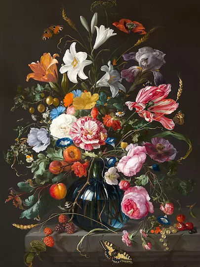 Golden Age Flowers P Μεταλλικό Φυσικό 50x70 cm