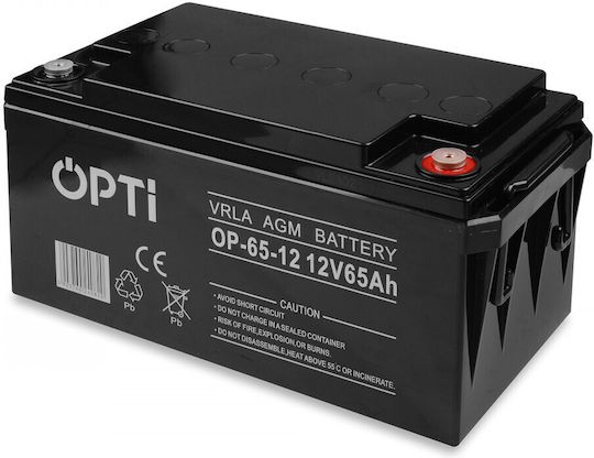 12V 65 Ah AGM Опти Стационарна Батерия
