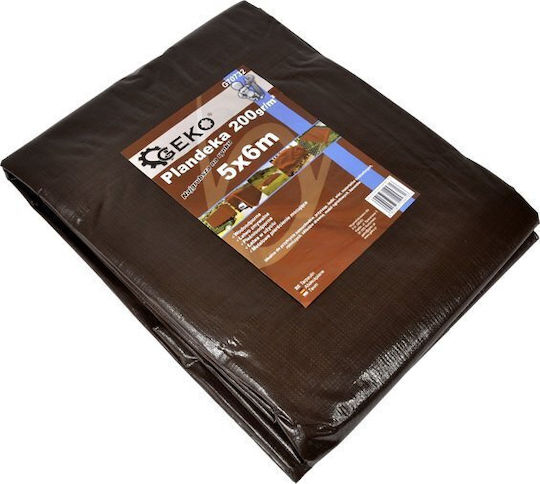 Geko Αδιάβροχος Μουσαμάς 200gr/m² 3x2μ. Βαρέως Τύπου Καφέ