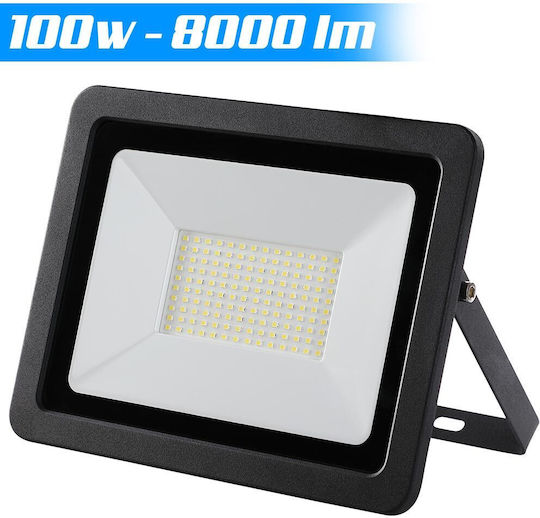 Bakaji Στεγανός Προβολέας LED 100W Ψυχρό Λευκό 6000K IP65