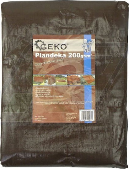 Geko Αδιάβροχος Μουσαμάς 200gr/m² 12x6μ. Βαρέως Τύπου Καφέ