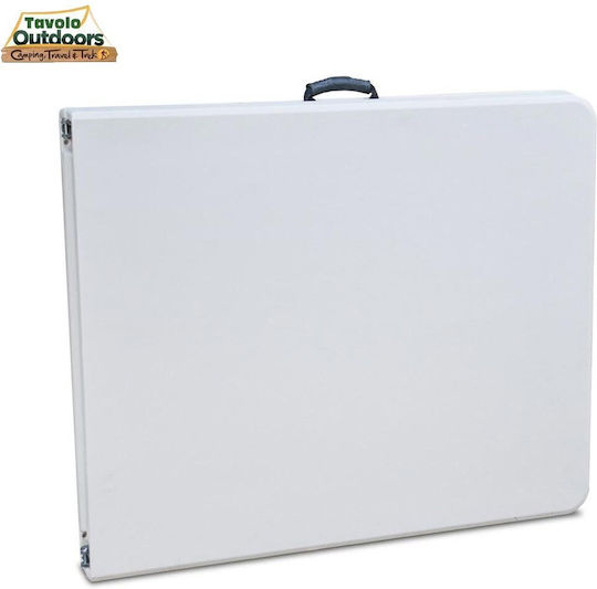 Bakaji Tabelle Metall für Camping Klappbar Campingmöbel 183x76x72cm Weiß