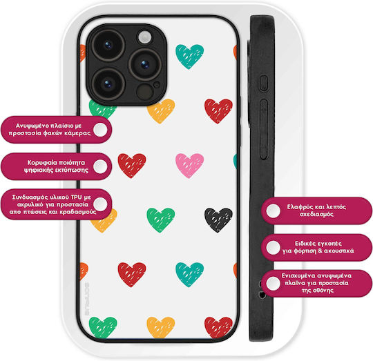 Калъф Sonique Heart Series за Motorola Moto G84 5G Бял 02