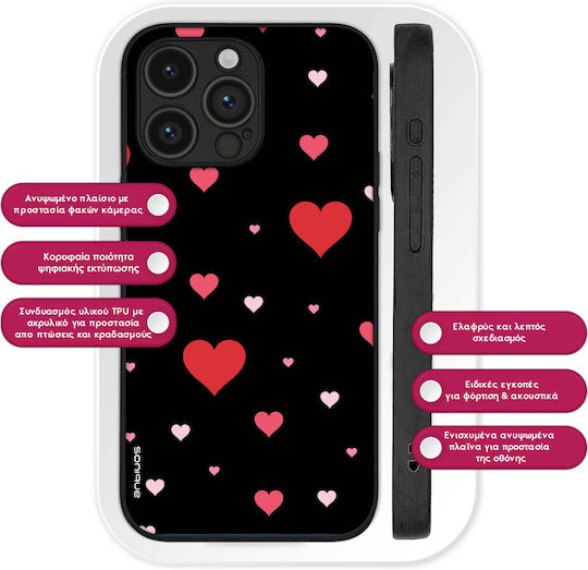 Sonique Heart Series Case for Motorola Moto G73 5G Black
