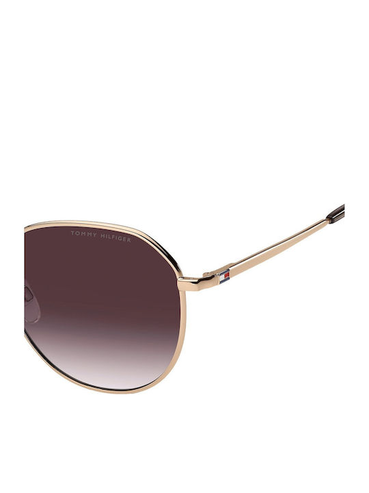Tommy Hilfiger Feminini Ochelari de soare cu Rose Gold Cadru și Violet Degrade Lentilă TH2218/S DDB/3X