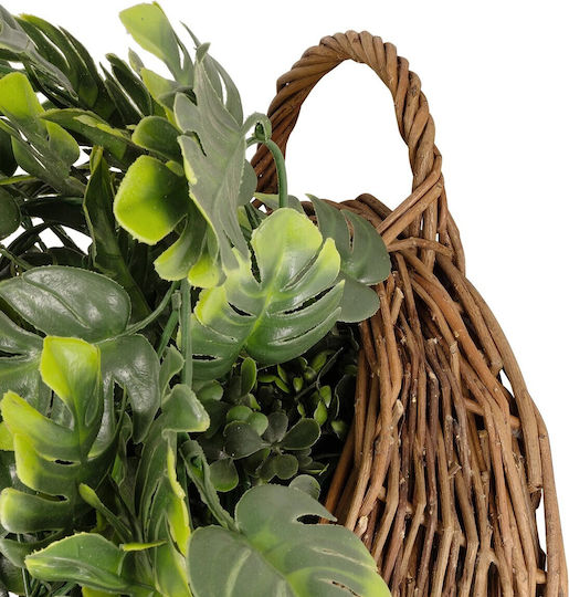 Globostar Artificial Garden Monstera Hanging Plant 20633 Artificial Hanging Decorative Fern Plant W40 X D40 X H88cm