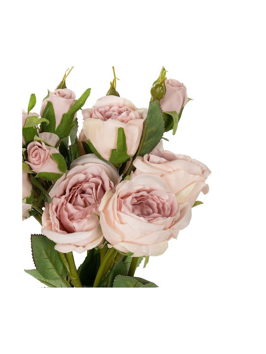 Buchet din Flori Artificiale Trandafir Ανοιχτό Ροζ 44cm GloboStar