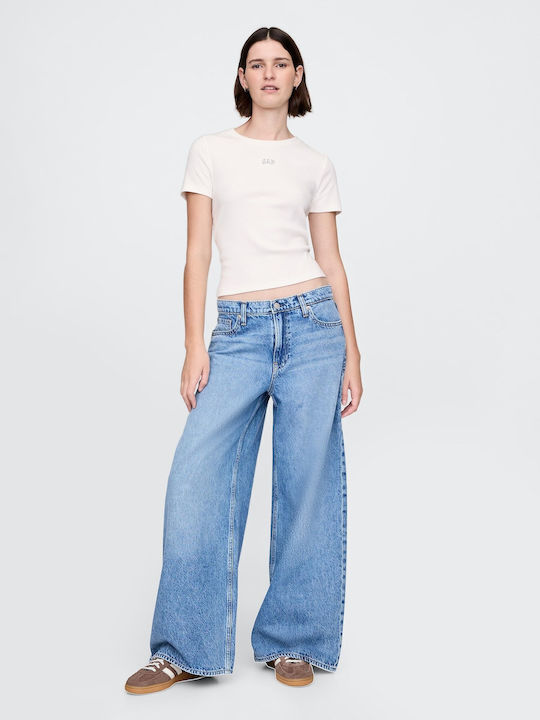 Γυναικείο Crop Top Βαμβακερό Off White