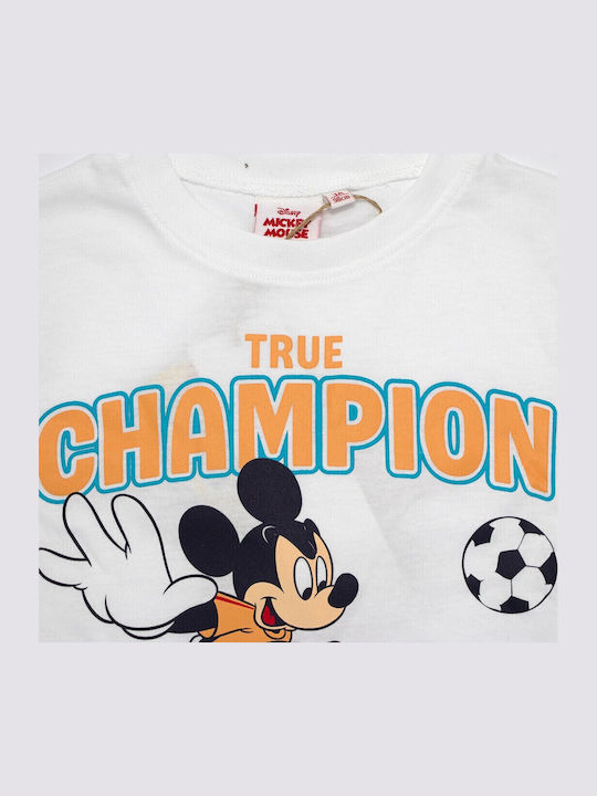 Kinderhemd Kurzarm Weiß Mickey