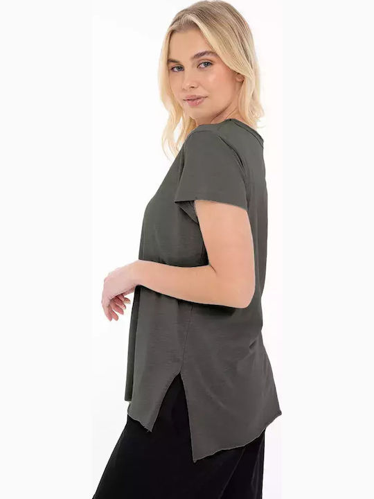 Damen Bluse Baumwolle Gray