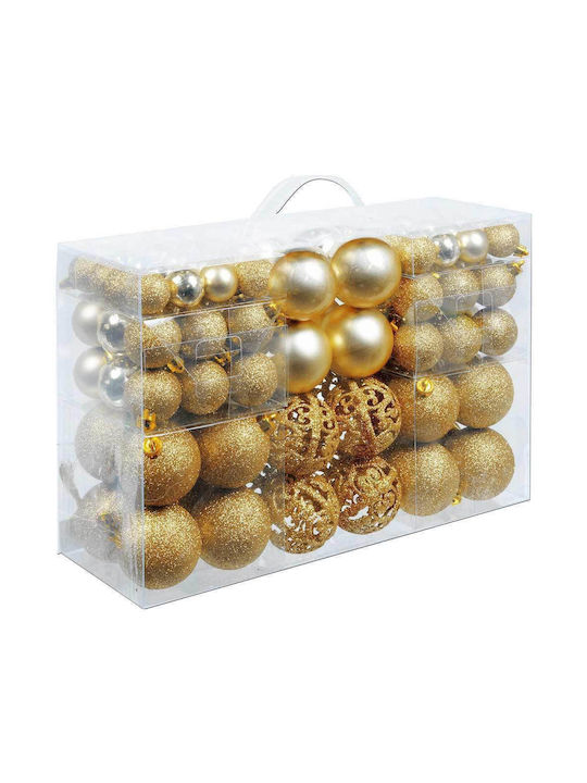 Set 100 Globuri Plastice Aurii 3cm