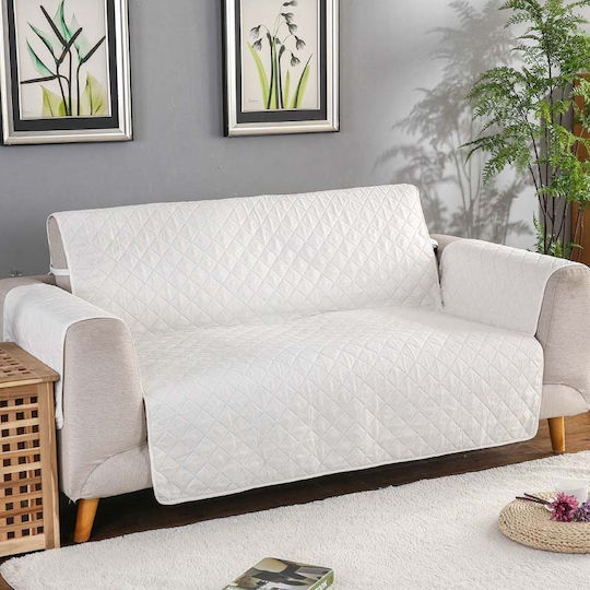 Pucioasa Elastische Abdeckung Für Zweisitziges Sofa Weiß