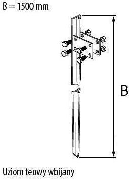 Galvanized Grounding Electrode Type T B=2000 Mm