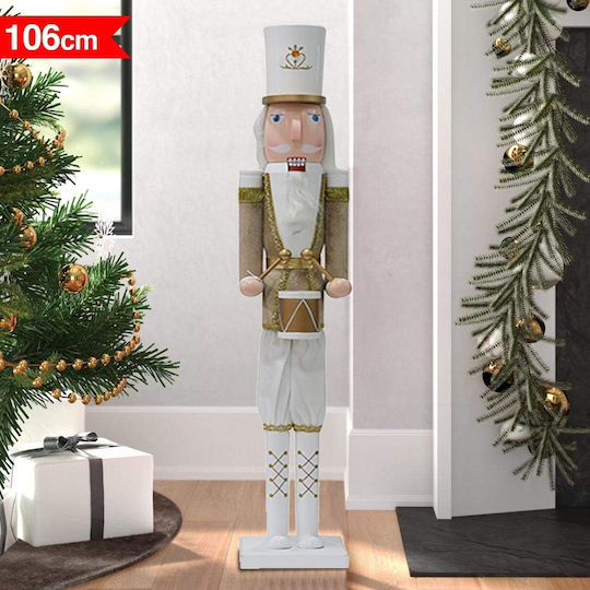 Bakaji Weihnachts-Nussknacker Weiß aus Hölzernes