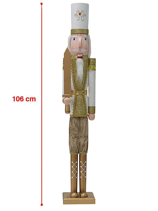 Bakaji Weihnachts-Nussknacker Gold aus Hölzernes