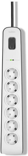 Belkin Πολύπριζο Aσφαλείας 6 Θέσεων με Καλώδιο 2m