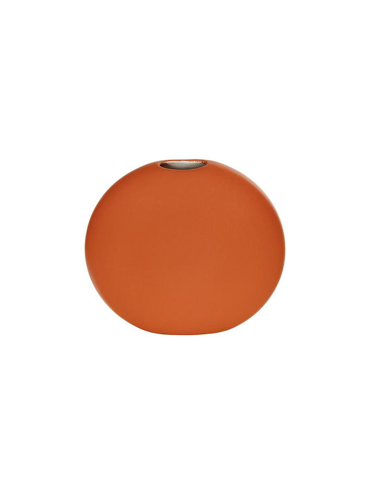 GloboStar Διακοσμητικό Βάζο Keramik Artificial Garden Cinnamon Orange 15x15x14cm 1Stück