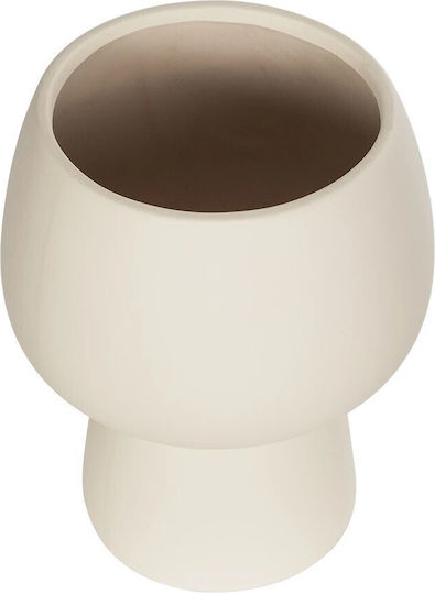 GloboStar Βάζο Κεραμικό Morea Μπεζ Φ17xΥ20cm