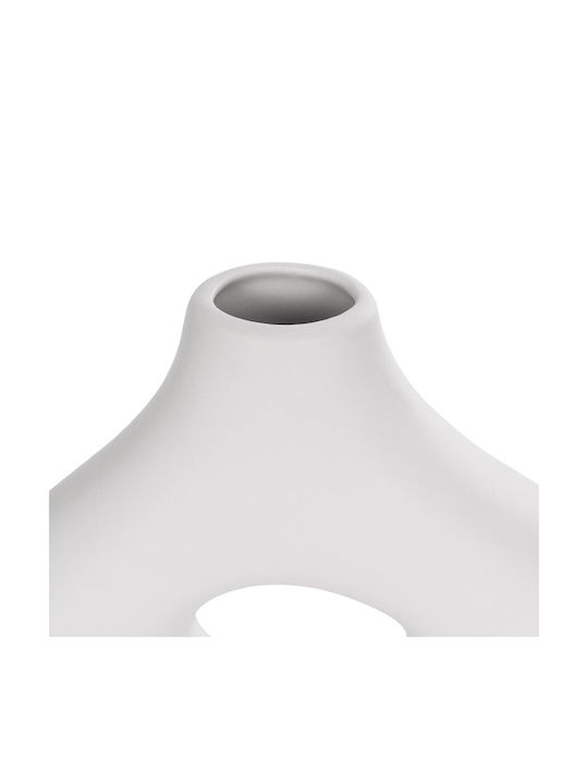 GloboStar Διακοσμητικό Βάζο Κεραμικό HORIZON Λευκό Φ6xΥ15cm