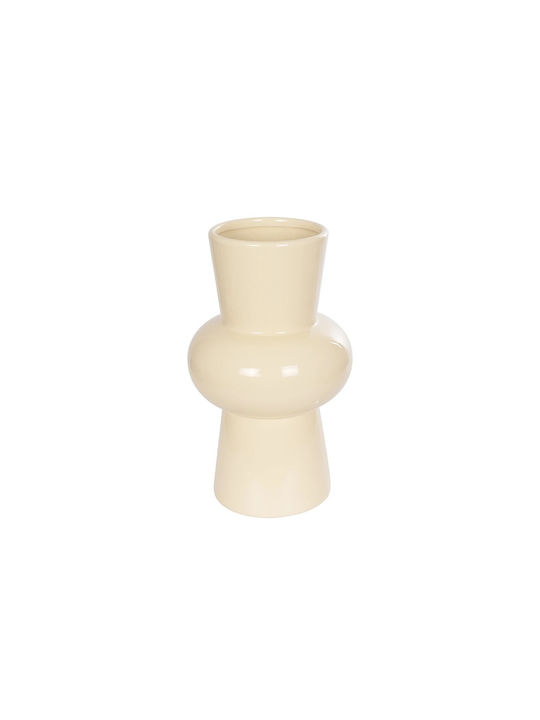 GloboStar Διακοσμητικό Βάζο Keramik Artificial Garden Desert Beige 14x14x25cm 1Stück