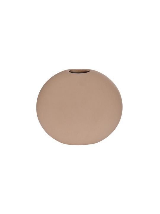 GloboStar Διακοσμητικό Βάζο Keramik Lanzarote Braun 15x15x14cm 1Stück