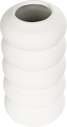 GloboStar Βάζο Κεραμικό Artificial Garden Nouveau Λευκό Φ8xΥ16cm GloboStar Βάζο Κεραμικό Artificial Garden Nouveau Λευκό Φ8xΥ16cm