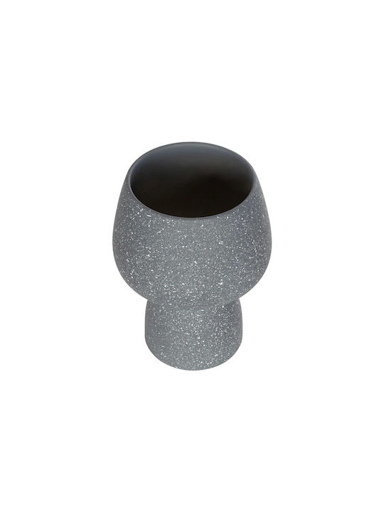 GloboStar Διακοσμητικό Βάζο Κεραμικό Artificial Garden Samui Γκρι Φ16xΥ20cm