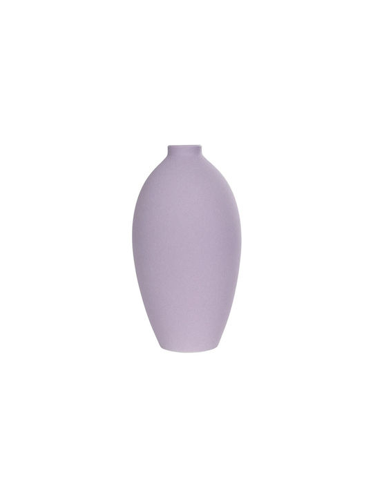 GloboStar Διακοσμητικό Βάζο Κεραμικό Artificial Garden Amethyst Μωβ Φ8xΥ14cm