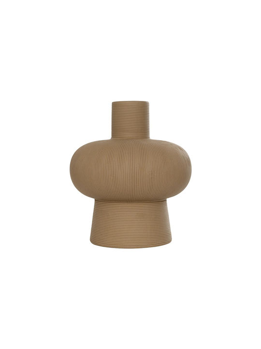GloboStar Διακοσμητικό Βάζο Κεραμικό Artificial Garden Corneol Καφέ Φ17xΥ20cm