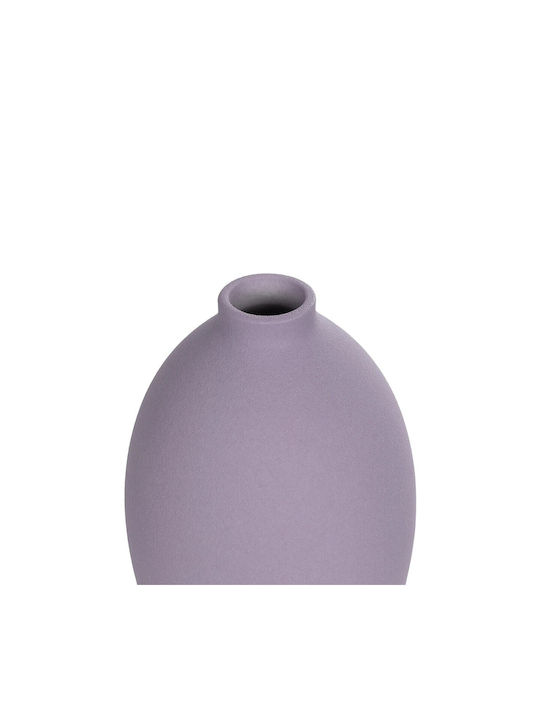 GloboStar Διακοσμητικό Βάζο Κεραμικό Artificial Garden Amethyst Μωβ Φ8xΥ14cm