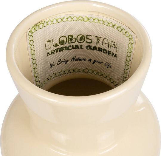 GloboStar Decorative Vase Artificial Garden Desert Beige 14x14x25cm