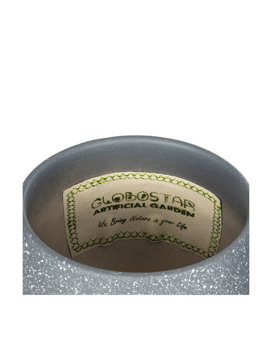 GloboStar Διακοσμητικό Βάζο Κεραμικό Artificial Garden Samui Γκρι Φ16xΥ20cm