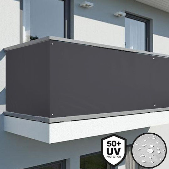 Bakaji Separator de Umbrire Gri cu acoperire PVC 0.9x6m 450gr/m²