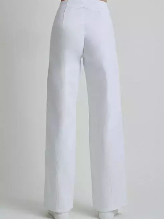 High Waist Women's Jean Trousers White