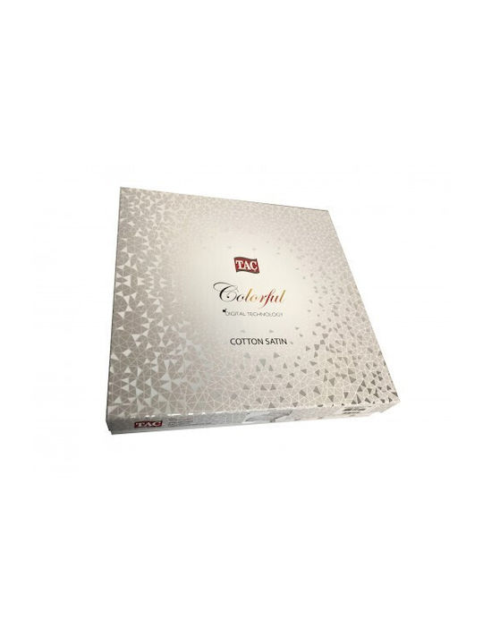 Tac Set Husă de Pilotă Bumbac Dublă cu 4 Fețe de Pernă & 1 Cearsaf 200x220 Ecru