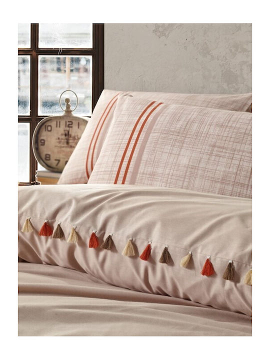 Cottonbox Set Husă de Pilotă Bumbac Single cu Față de Pernă & 1 Cearsaf 160x220 Merri Beige