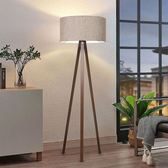 Pakketo PWL-1059 Lampa de podea Î140xL38cm. cu Soclu pentru Bec E27 Bej