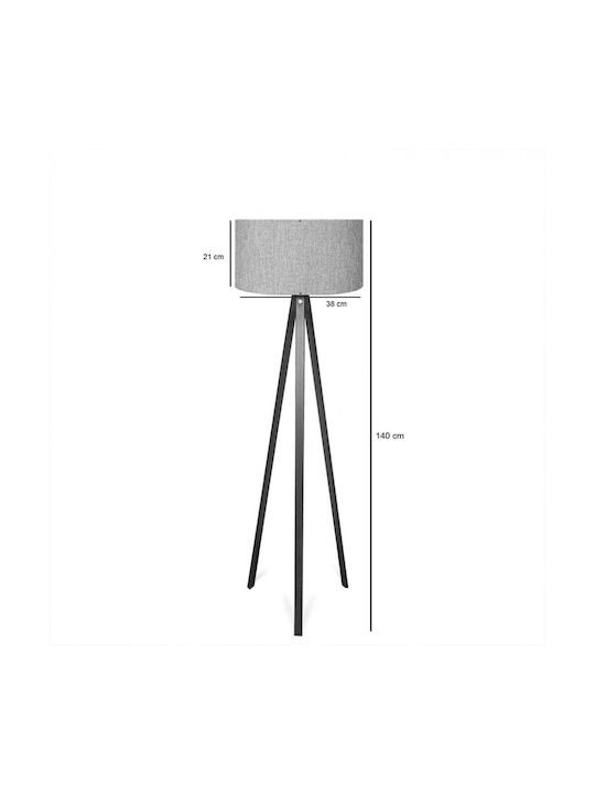 Pakketo PWL-1059 Floor Lamp H140xW38cm. with Socket for Bulb E27 Beige