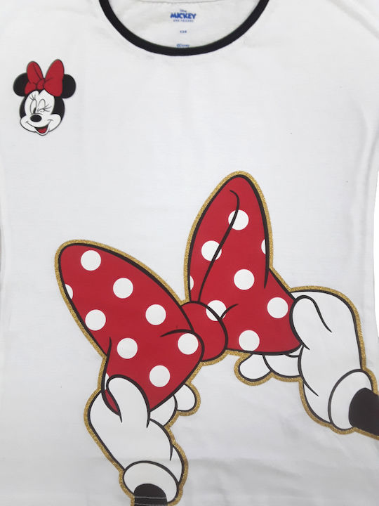 Disney Παιδική Πιτζάμα Καλοκαιρινή White, Black Minnie