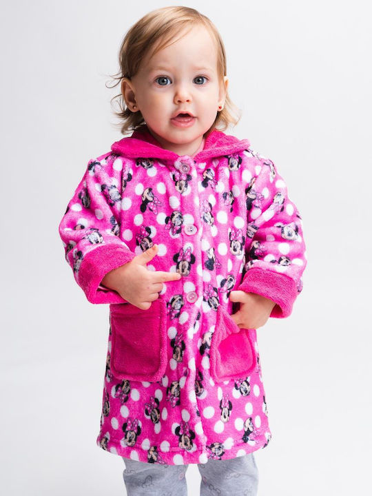 Arnetta Kinder Bademantel Winterlich Fleece Fuchsia