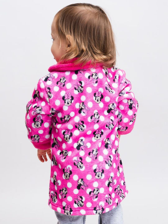 Arnetta Kinder Bademantel Winterlich Fleece Fuchsia