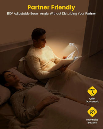 Glocusent Glocusent LED Светлина за Книга с Щипка Бял
